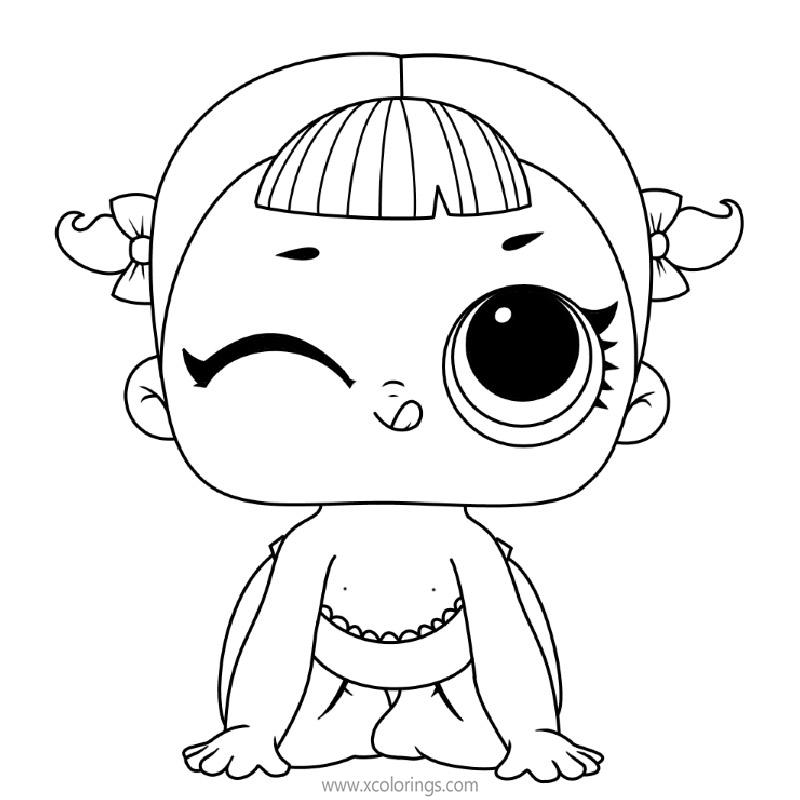 Free LOL Baby Coloring Pages Lil Cheer Captain printable