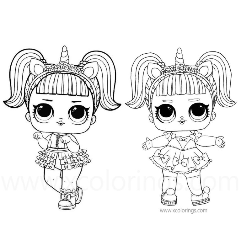 LOL Unicorn Coloring Pages Doll and Pet for Easter - XColorings.com