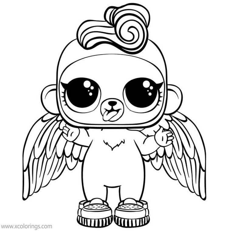 Free LOL Pets Coloring Pages Bhaddie Monkey printable