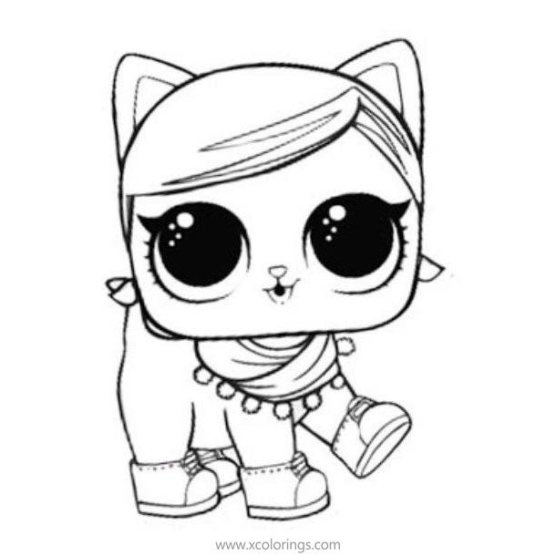 Free LOL Pets Coloring Pages Cat Su-prr Kitty printable