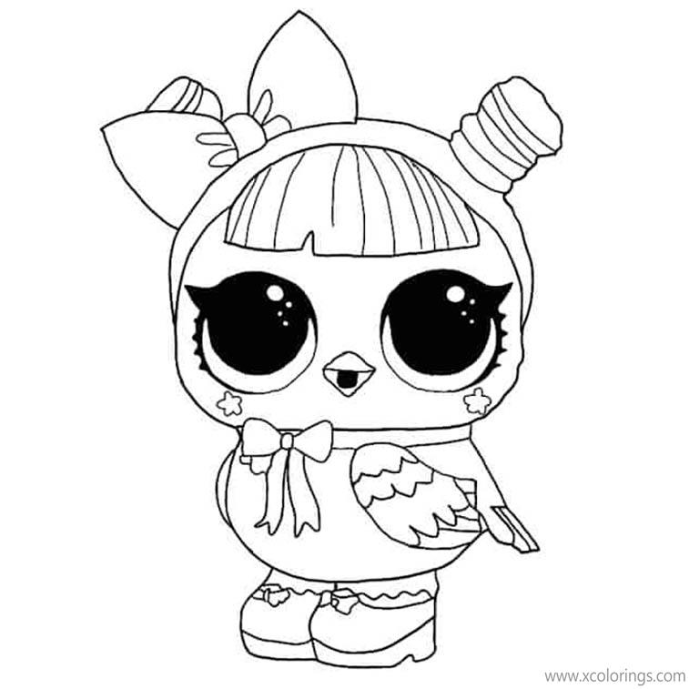 Free LOL Pets Coloring Pages HOOTIE CUTIE printable