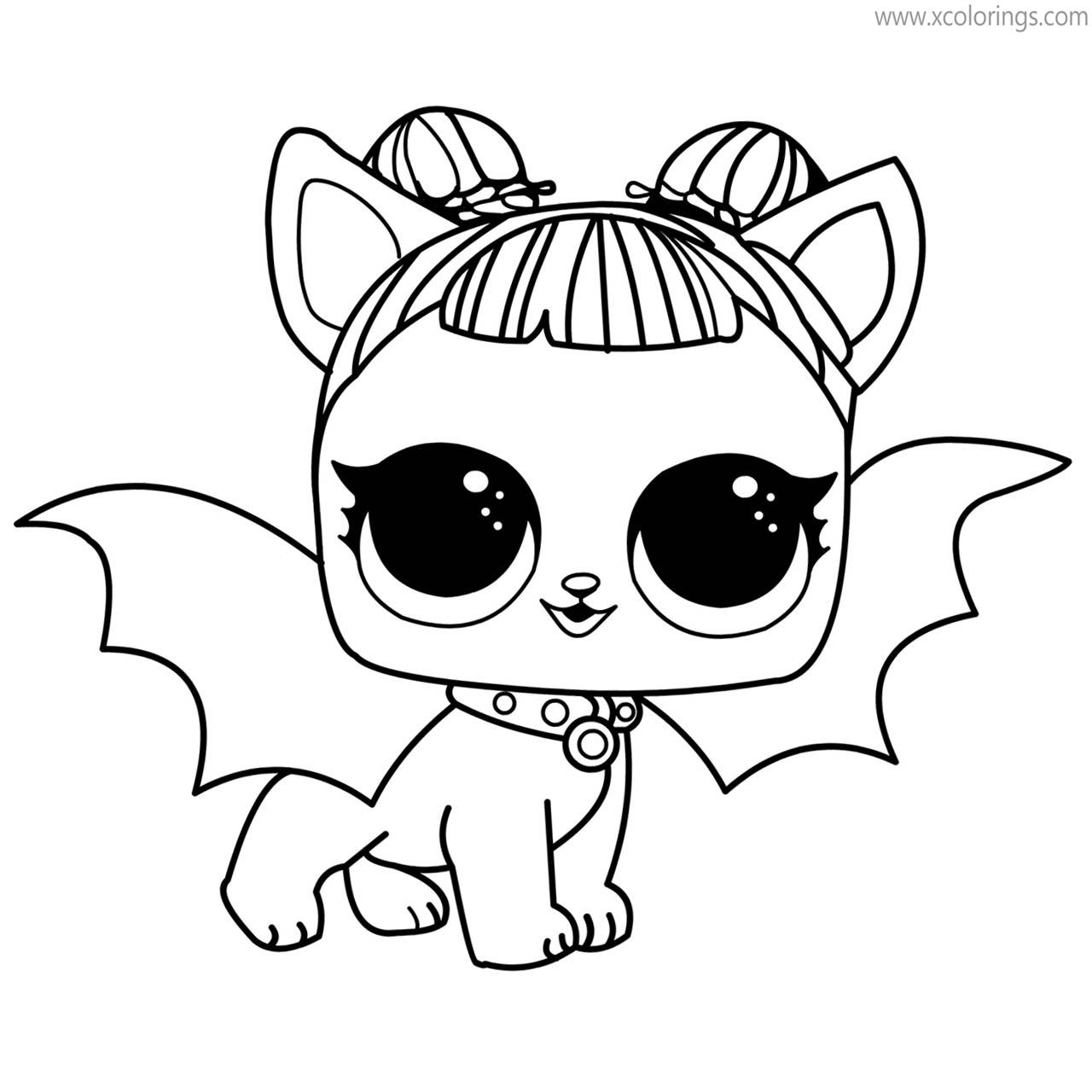 Free LOL Pets Coloring Pages Midnight Pup Vampire printable