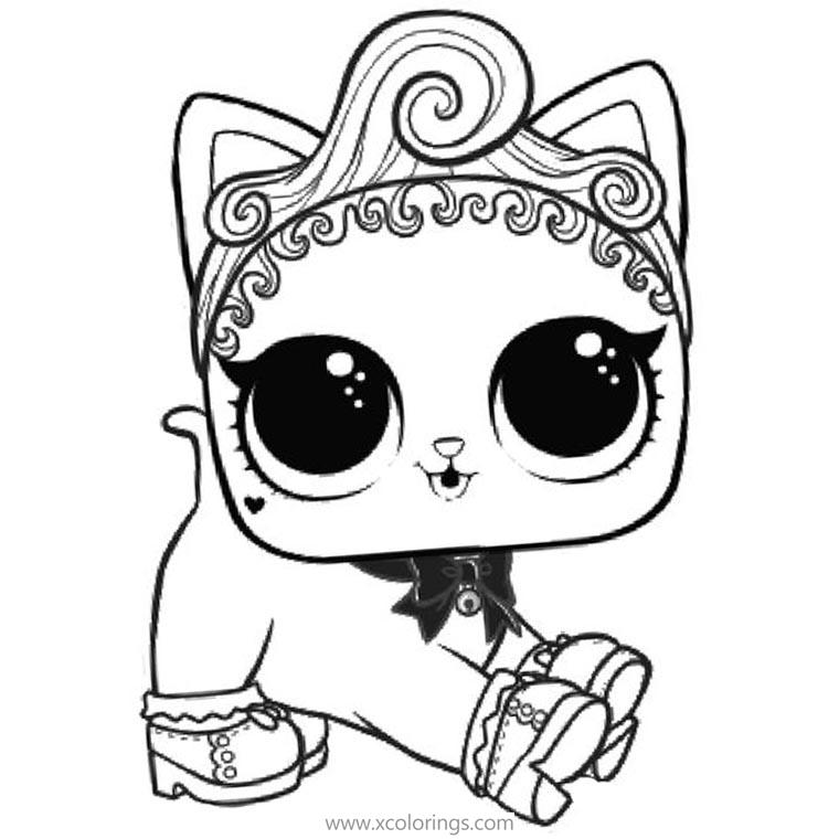 Free LOL Pets Coloring Pages Royal Kitty Cat printable