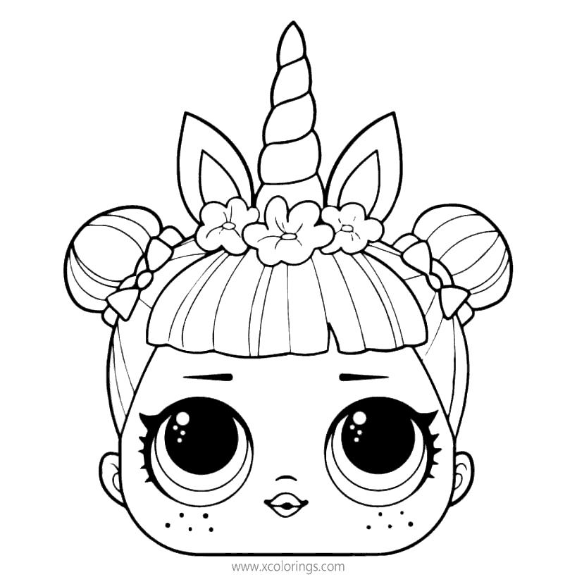 LOL Unicorn Coloring Pages Big Sister - XColorings.com