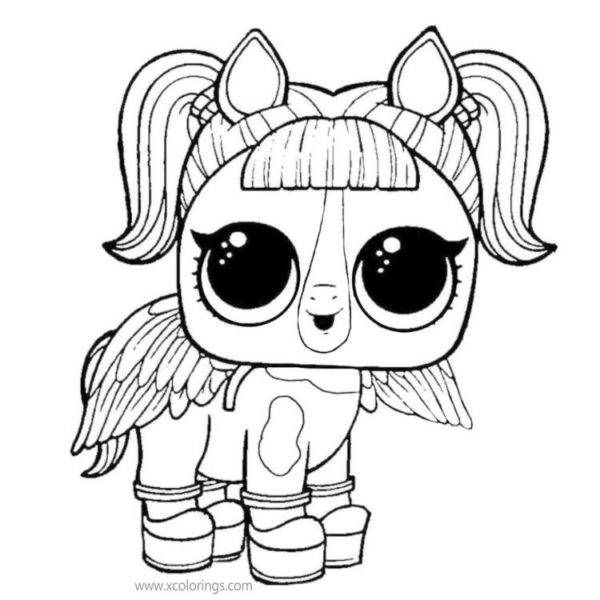 LOL Unicorn Coloring Pages Doll and Pet for Easter - XColorings.com