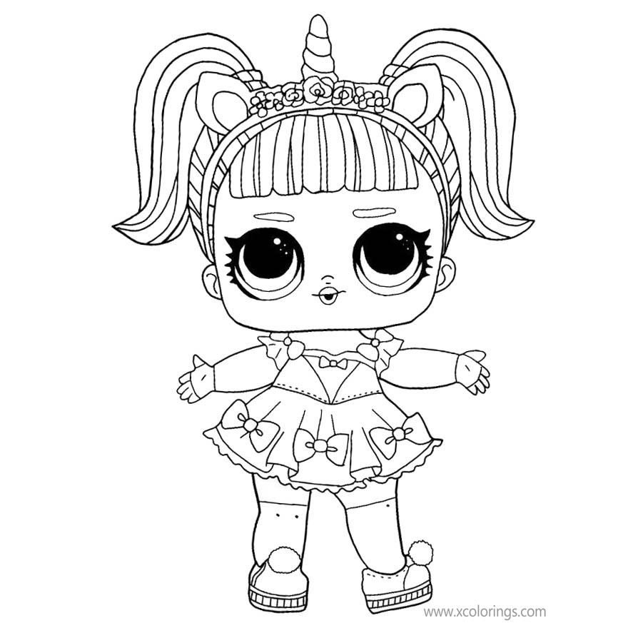 LOL Unicorn Coloring Pages Doll and Pet for Easter - XColorings.com