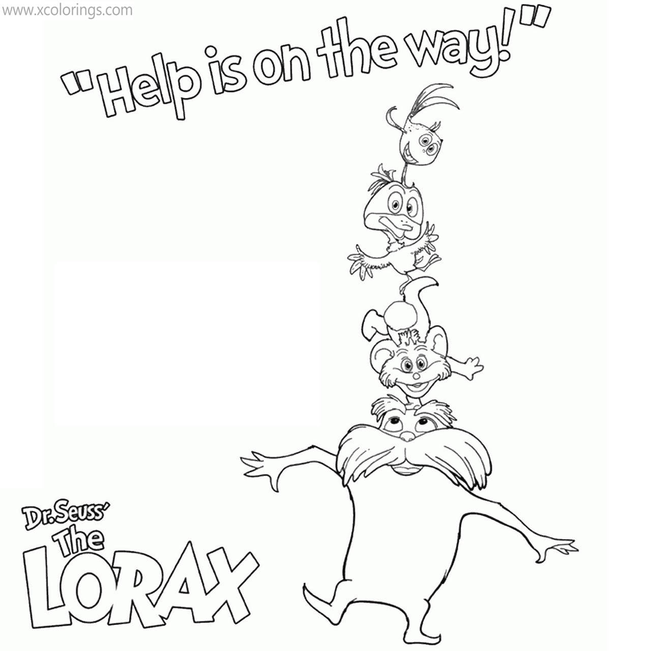 Free Lorax Characters Coloring Pages Animal Friends printable