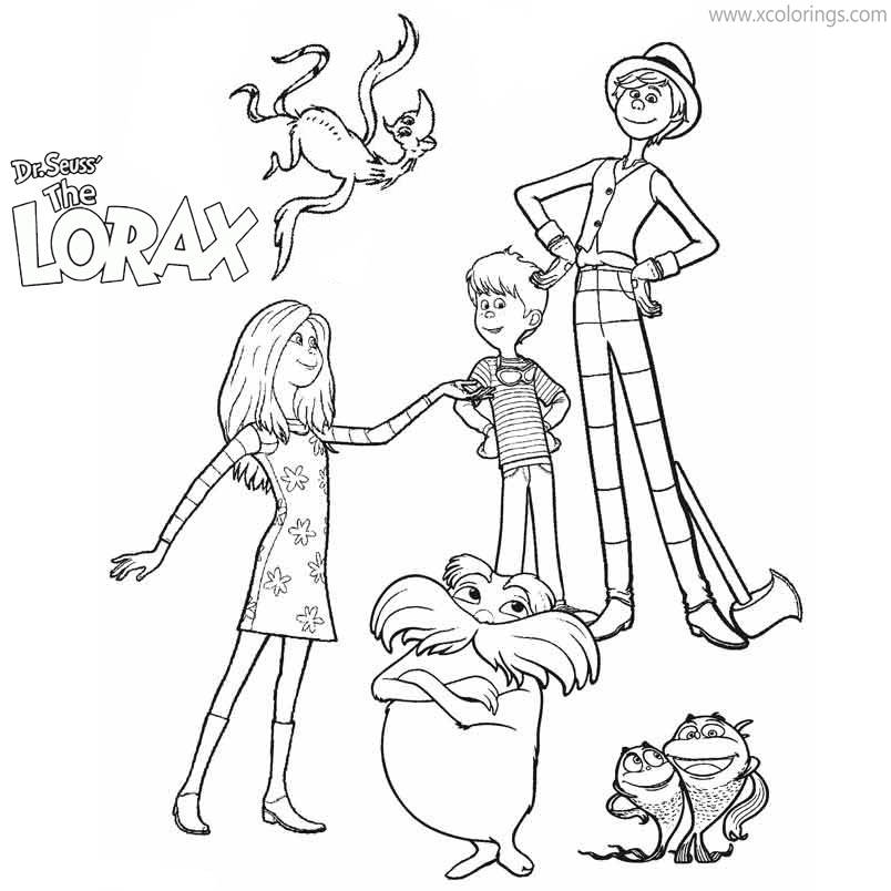 Free Lorax Characters Coloring Pages printable