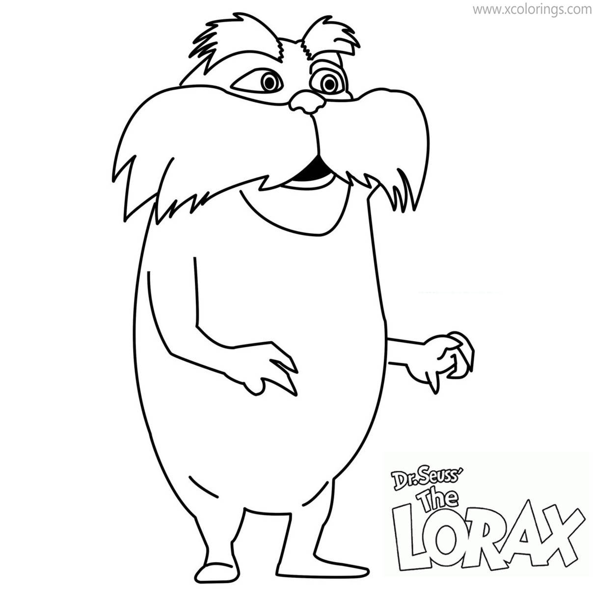 Free Lorax Coloring Pages Easy for Kids printable