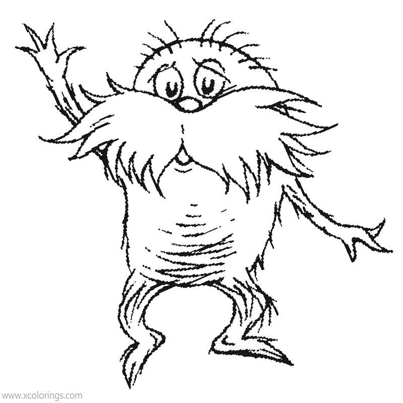 Free Lorax Coloring Pages Lorax is Sad printable