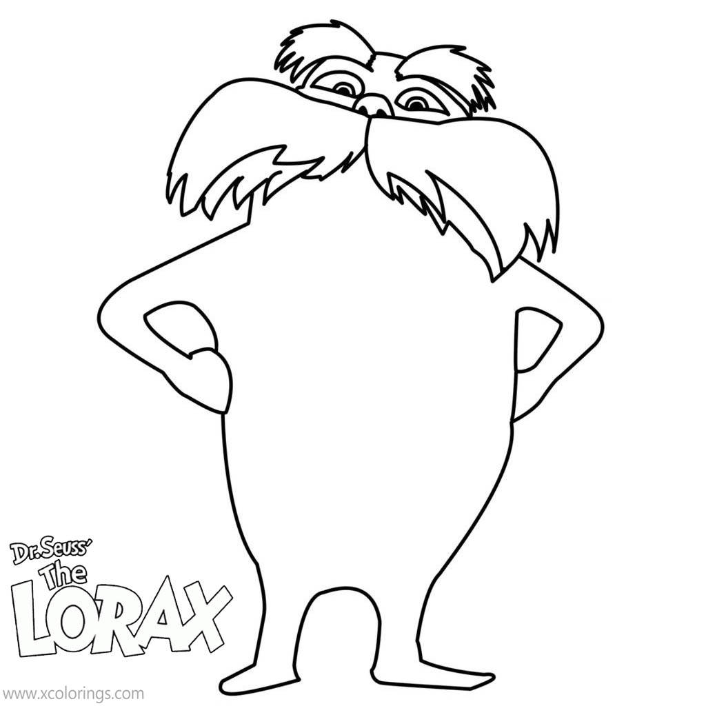 Free Lorax Coloring Pages Simple for Preschoolers printable