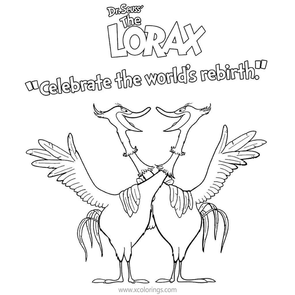 Free Lorax Coloring Pages Swans printable