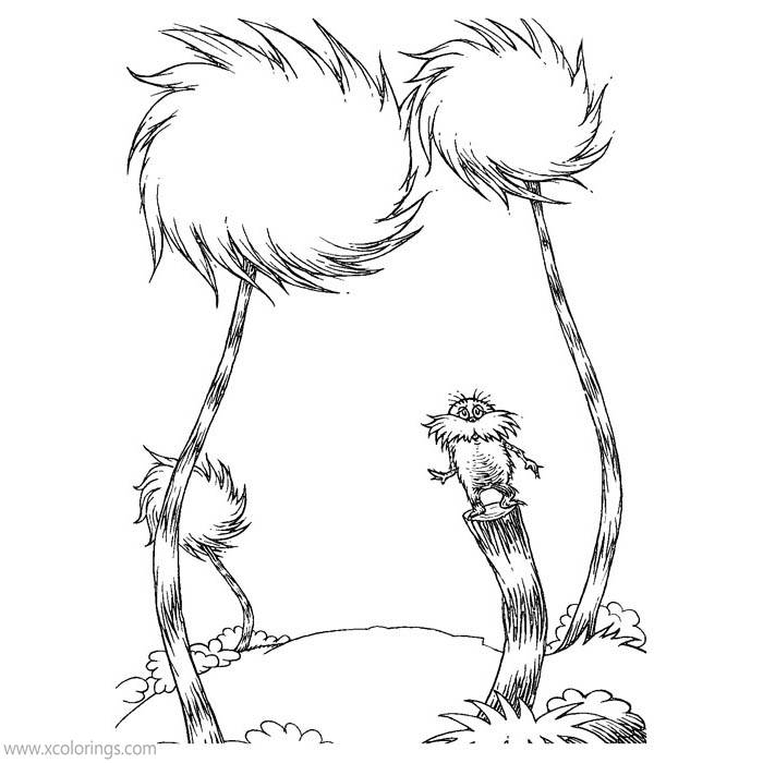 Free Lorax Coloring Pages Truffula Trees printable