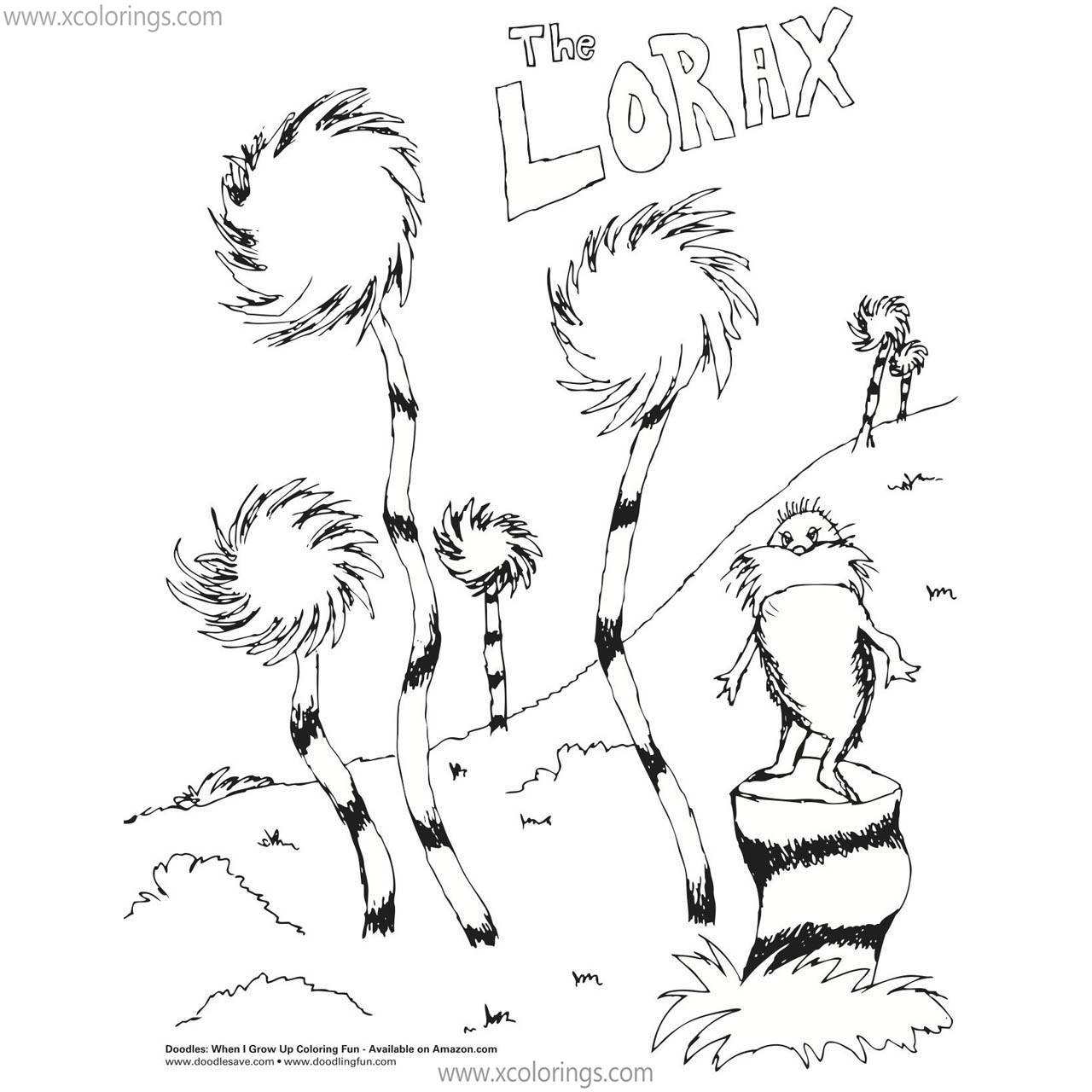 Free Lorax Trees Coloring Pages printable