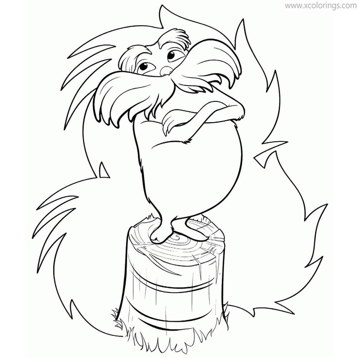 Free Lorax and Truffula Tree Coloring Pages printable