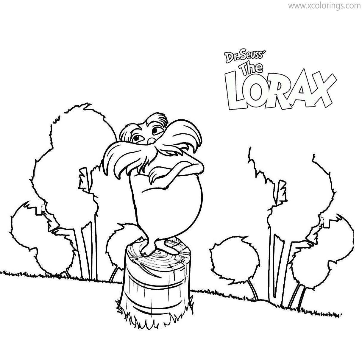 Free Lorax and Truffula Trees Coloring Pages printable