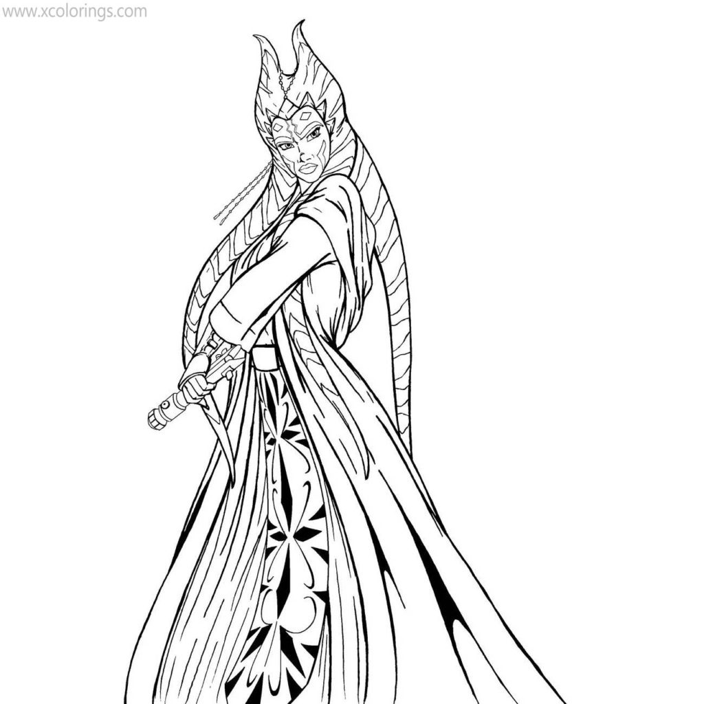 Togruta Ahsoka Tano Coloring Pages - XColorings.com