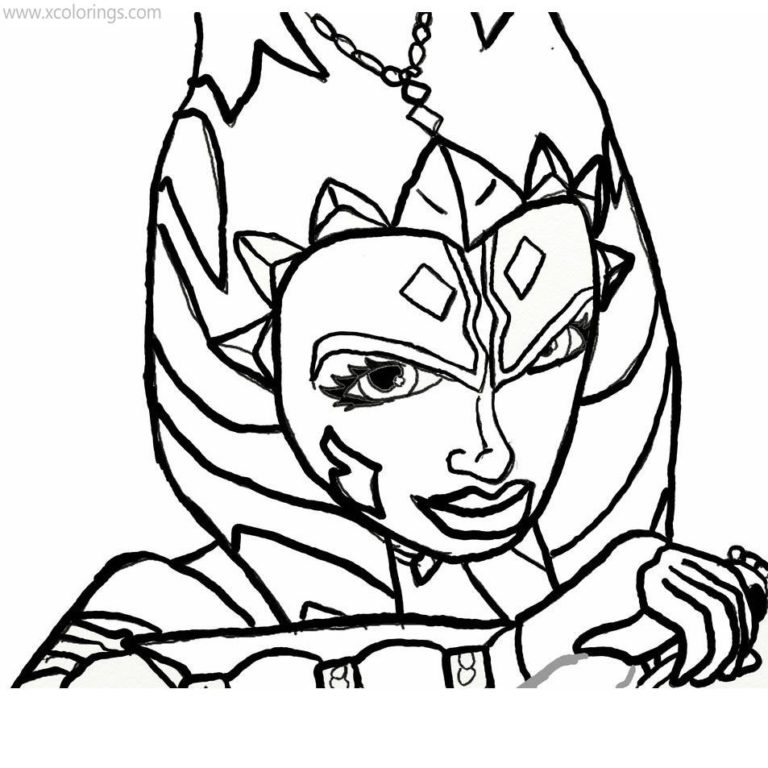 Ahsoka Tano Coloring Pages from Star Wars The Clone Wars - XColorings.com