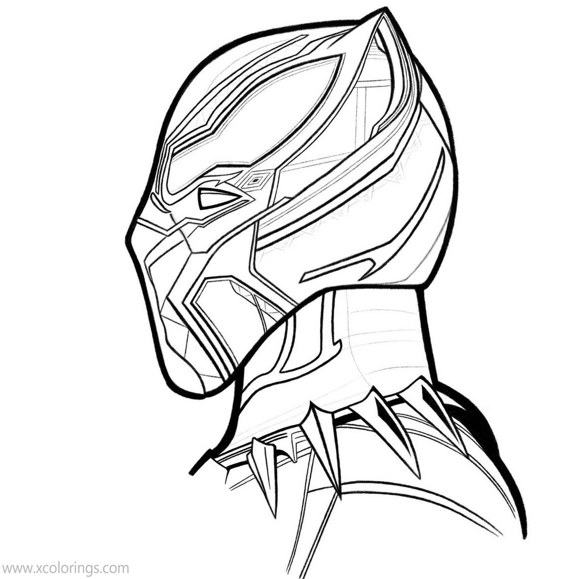 Free Mask of Black Panther Coloring Pages printable