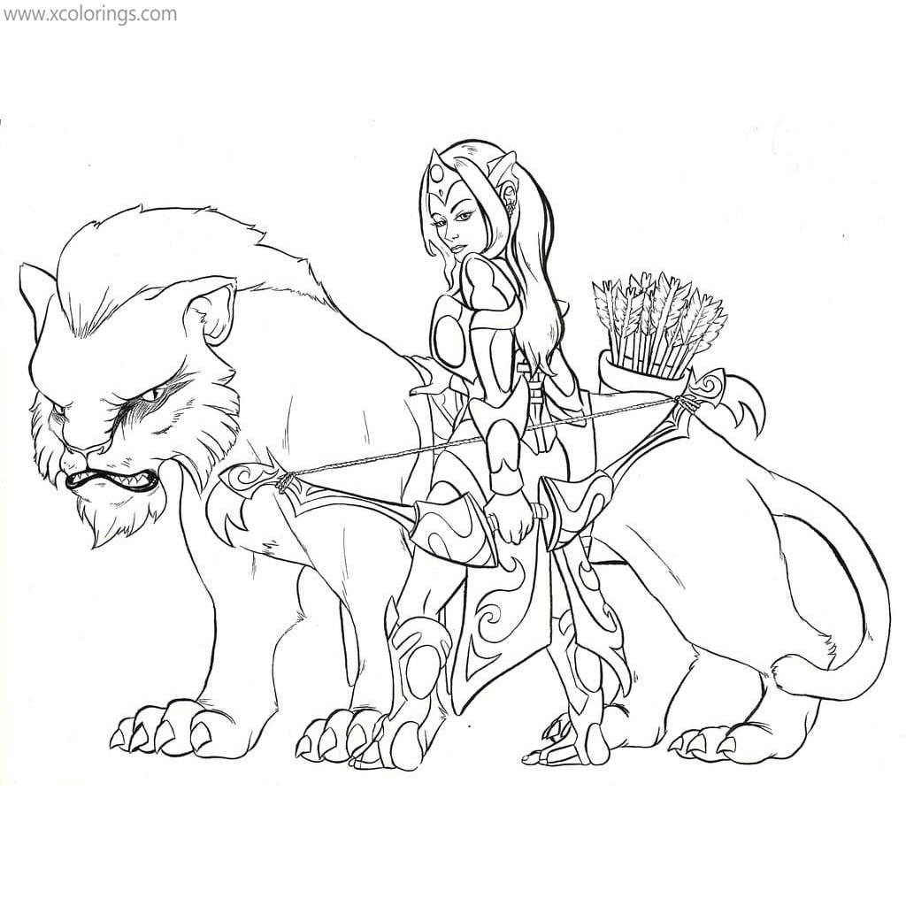 Free Mirana from Dota 2 Coloring Pages printable