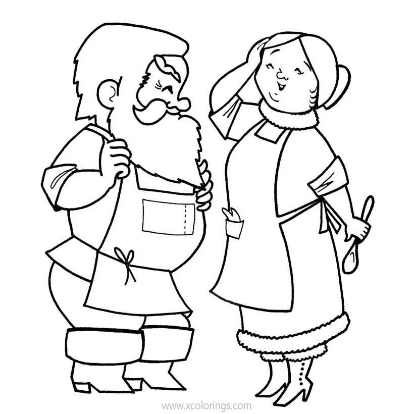Free Mr And Mrs Santa Claus Coloring Pages printable