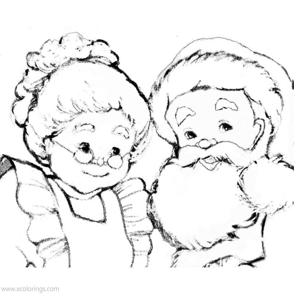 Free Mr. and Mrs. Claus Portrait Coloring Pages printable