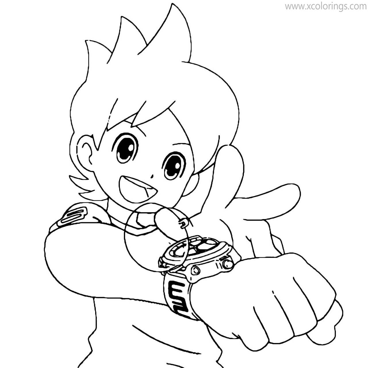 Free Nathan with Yo-Kai Watch Coloring Pages printable