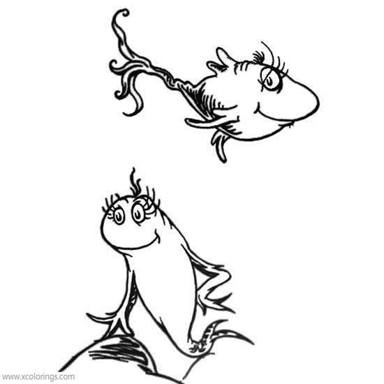 One Fish Two Fish Red Fish Blue Fish Coloring Pages Printable