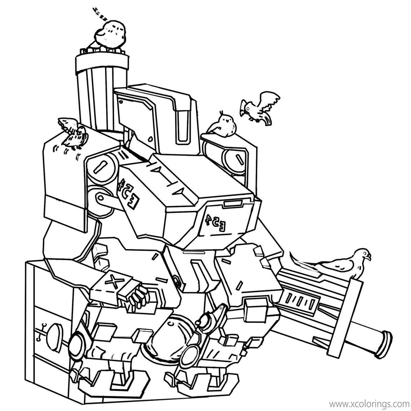 Bastion Overwatch Cute Coloring Page