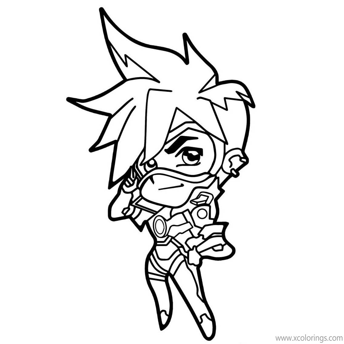 Free Overwatch Coloring Pages Cute Tracer printable