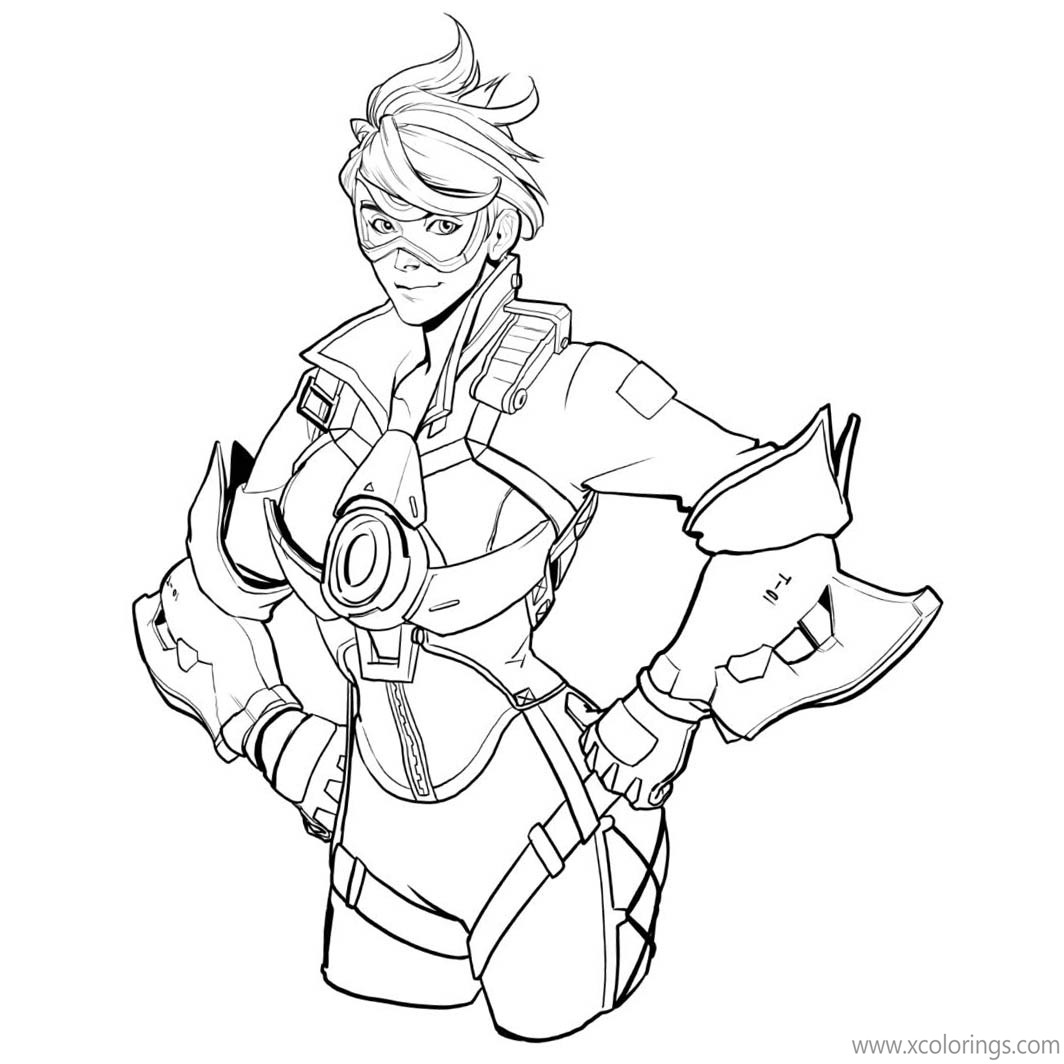Free Overwatch Coloring Pages Female Hero Tracer printable