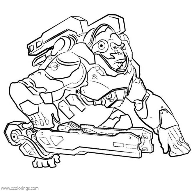 Overwatch Coloring Pages Junkrat Frag Launcher - XColorings.com