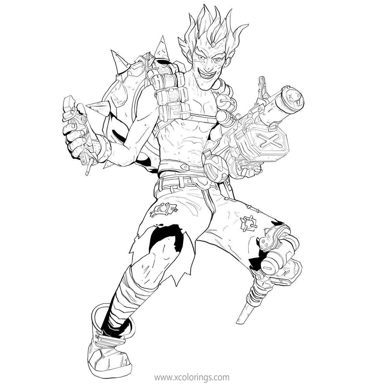 Free Overwatch Coloring Pages Junkrat Frag Launcher printable