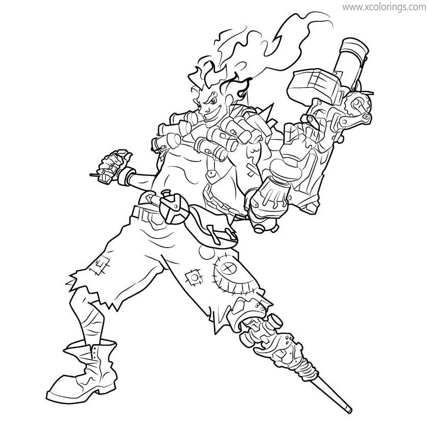 Free Overwatch Coloring Pages Junkrat printable