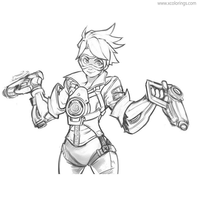 Free Overwatch Coloring Pages Lena Oxton printable
