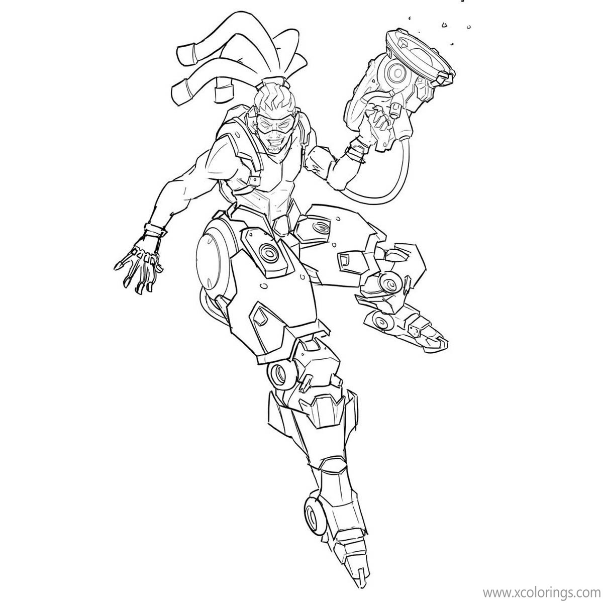 Free Overwatch Coloring Pages Lucio with Sonic Amplifier printable