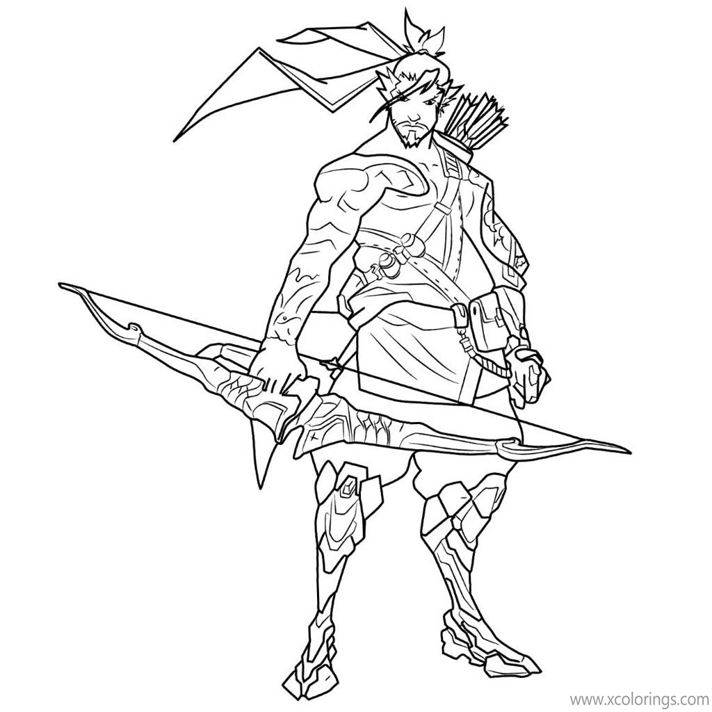 Free Overwatch Hanzo Shimada Coloring Pages printable