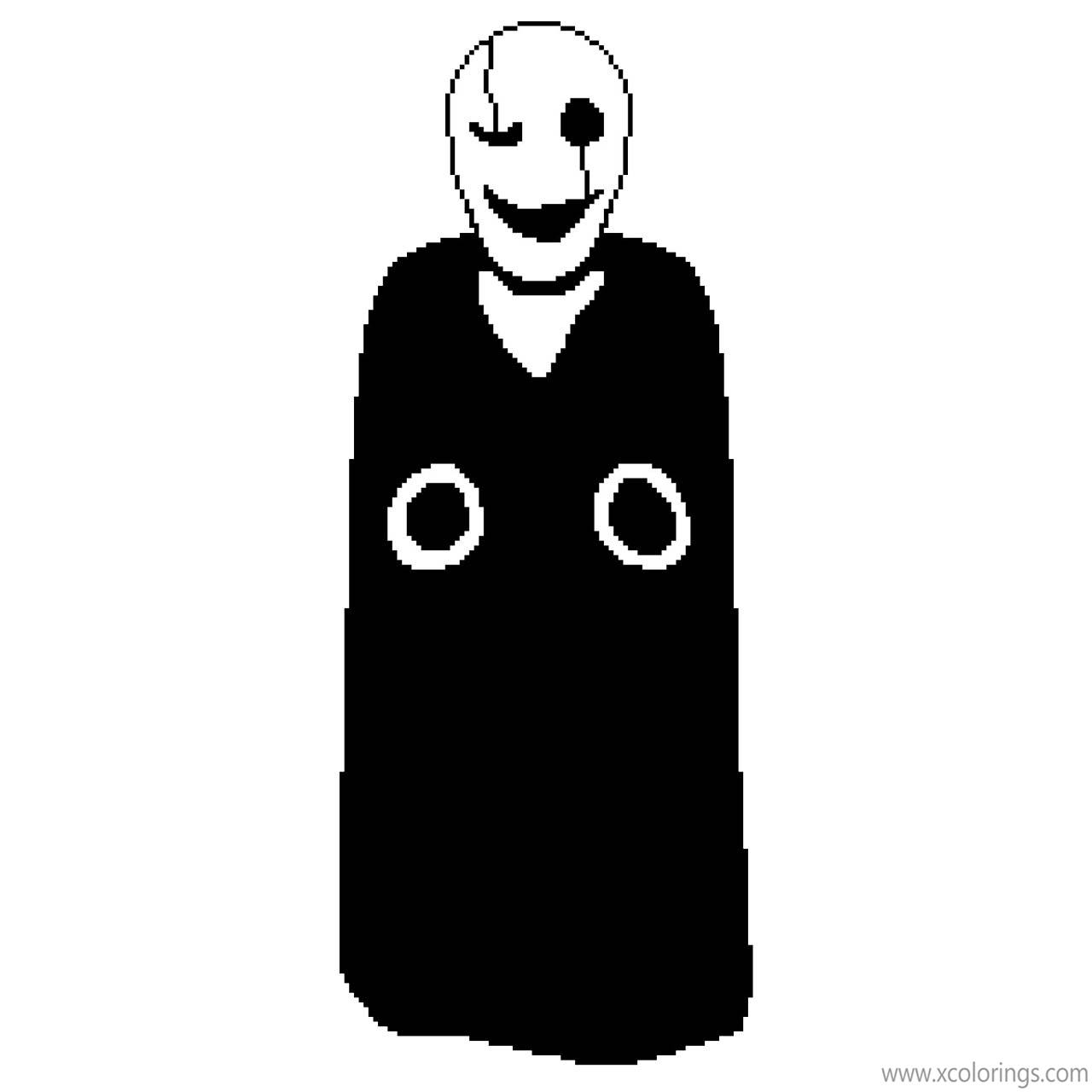 Free Pixel Undertale Gaster Coloring Pages printable