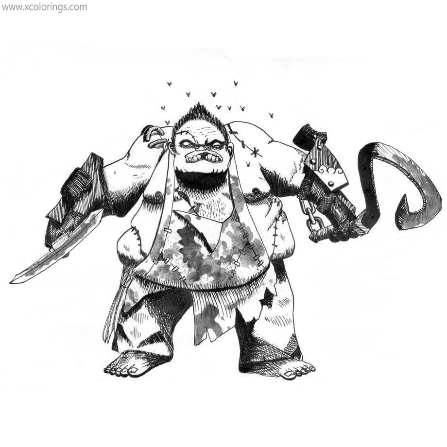 Free Pudge from Dota 2 Coloring Pages printable