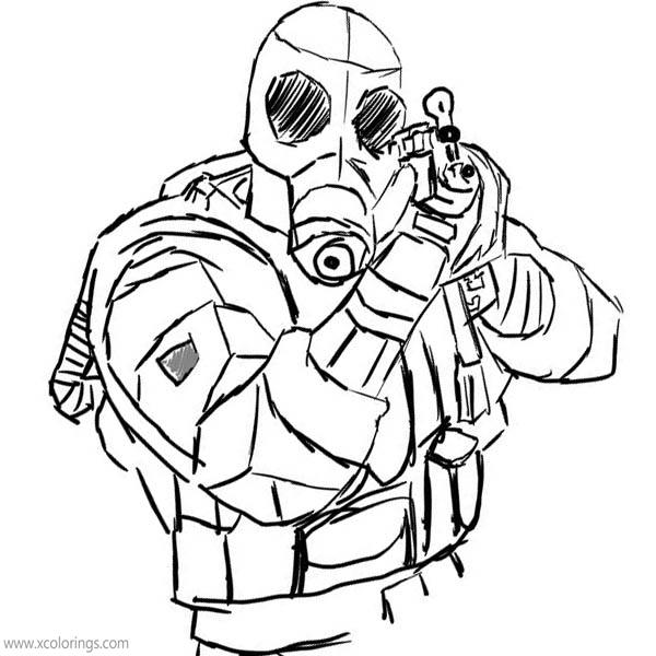 Free Rainbow Six Siege Coloring Pages Character with Mask printable