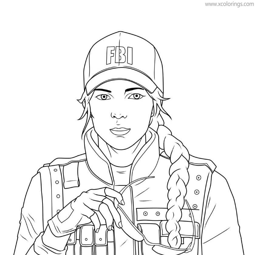 Free Rainbow Six Siege Coloring Pages FBI Hat printable
