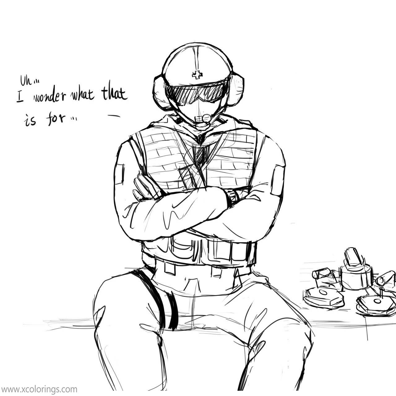 Rainbow Six Siege Coloring Pages Tachanka Lord Spetsnaz - XColorings.com