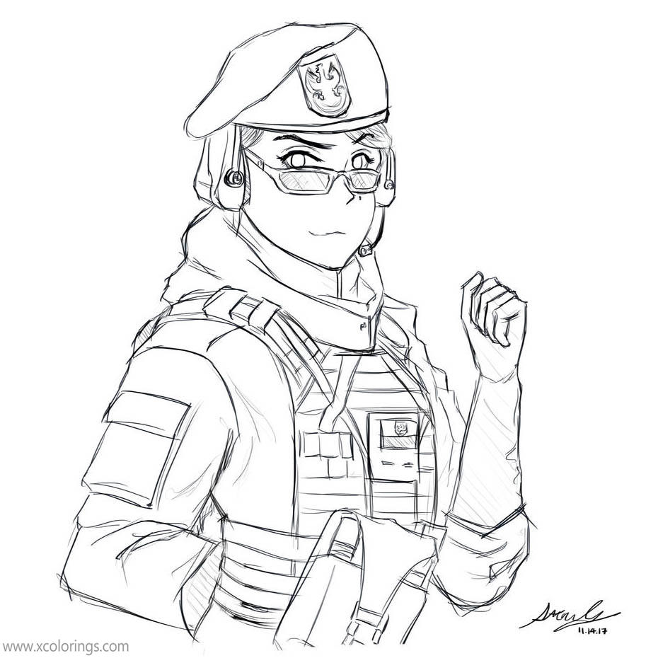 Free Rainbow Six Siege Coloring Pages Fanart Zofia by StanChen18 printable