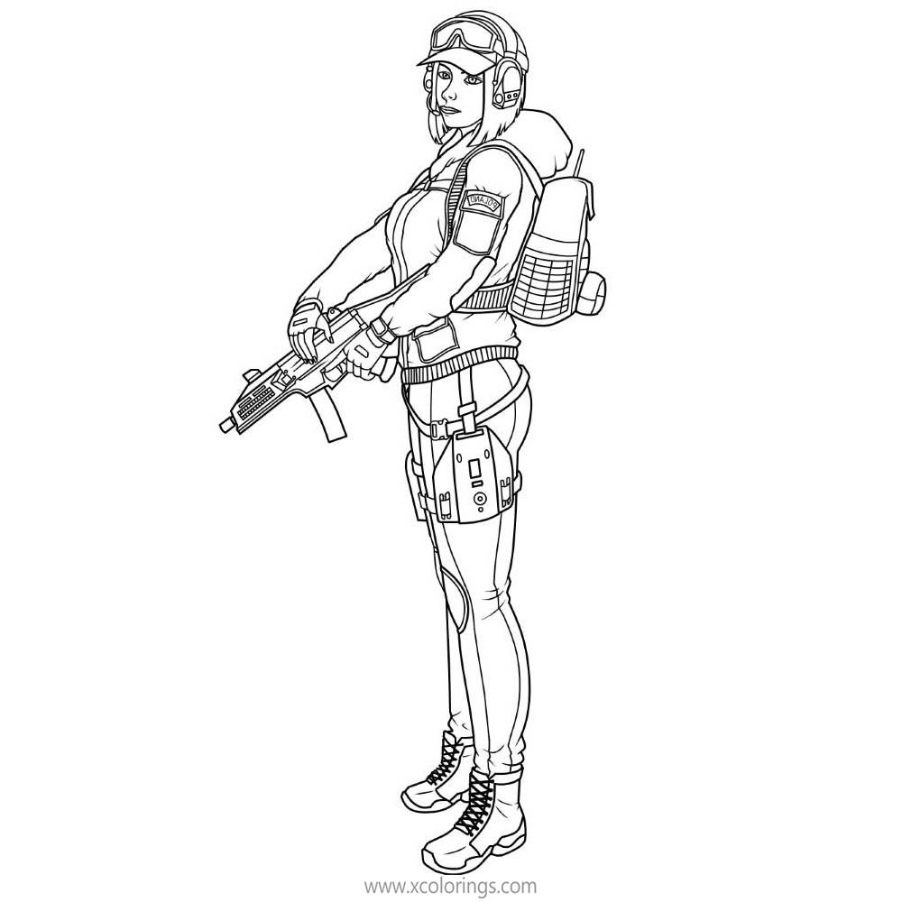 Free Rainbow Six Siege Coloring Pages Female Character printable