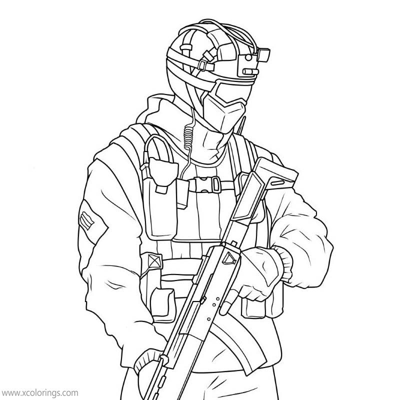 Rainbow Six Siege Coloring Pages Fuze Spetsnaz - XColorings.com