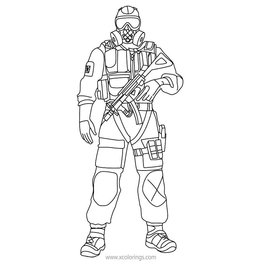 Rainbow Six Siege Coloring Pages Mute - XColorings.com