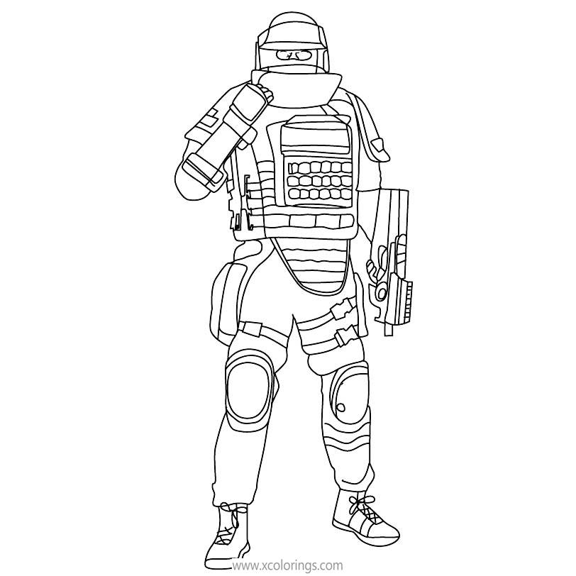 Rainbow Six Siege Coloring Pages Rook - XColorings.com