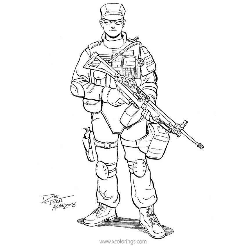 Free Rainbow Six Siege Coloring Pages SWAT Drawing by dirktiede printable
