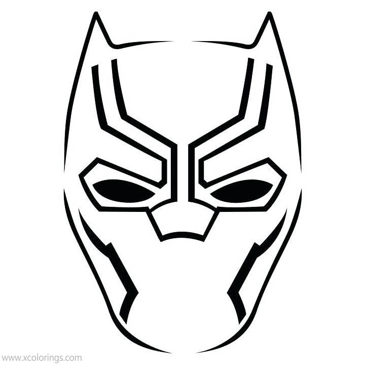 Free Simple Black Panther Mask Coloring Pages printable