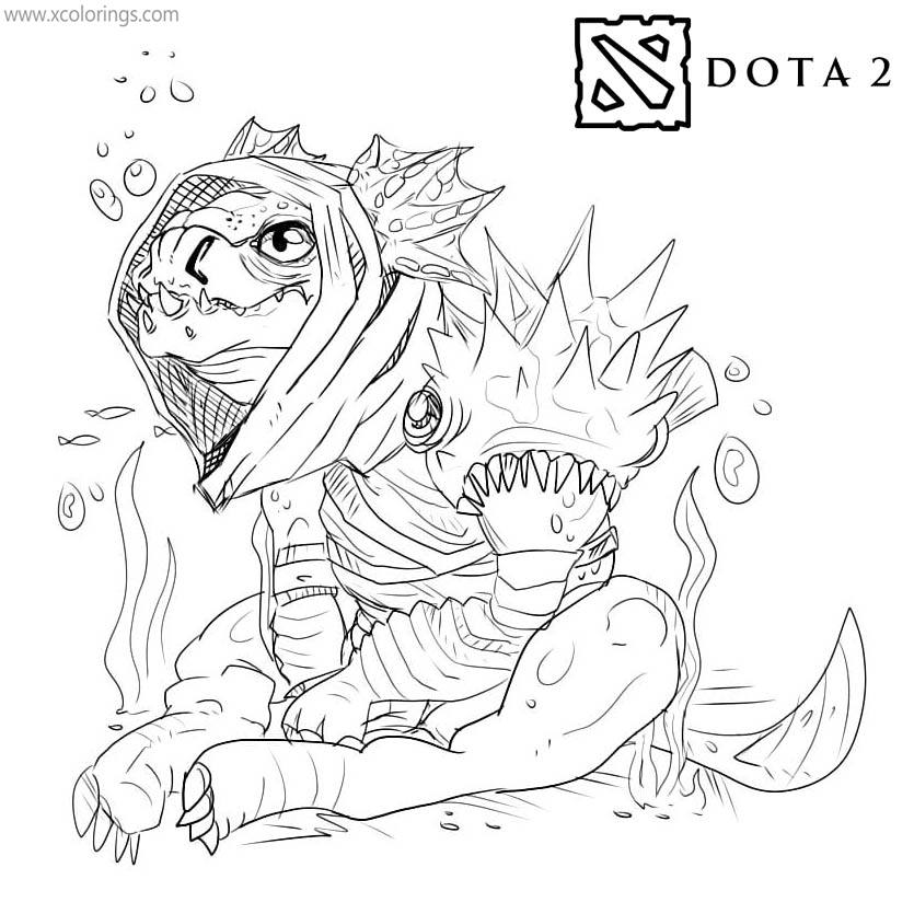 Free Slark from Dota 2 Coloring Pages printable